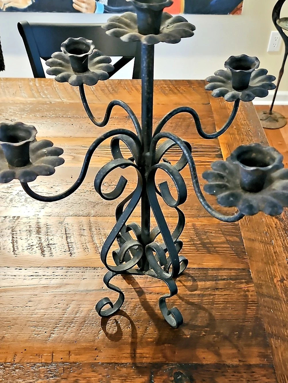 Vintage Black Five-Light Candelabrum Decor